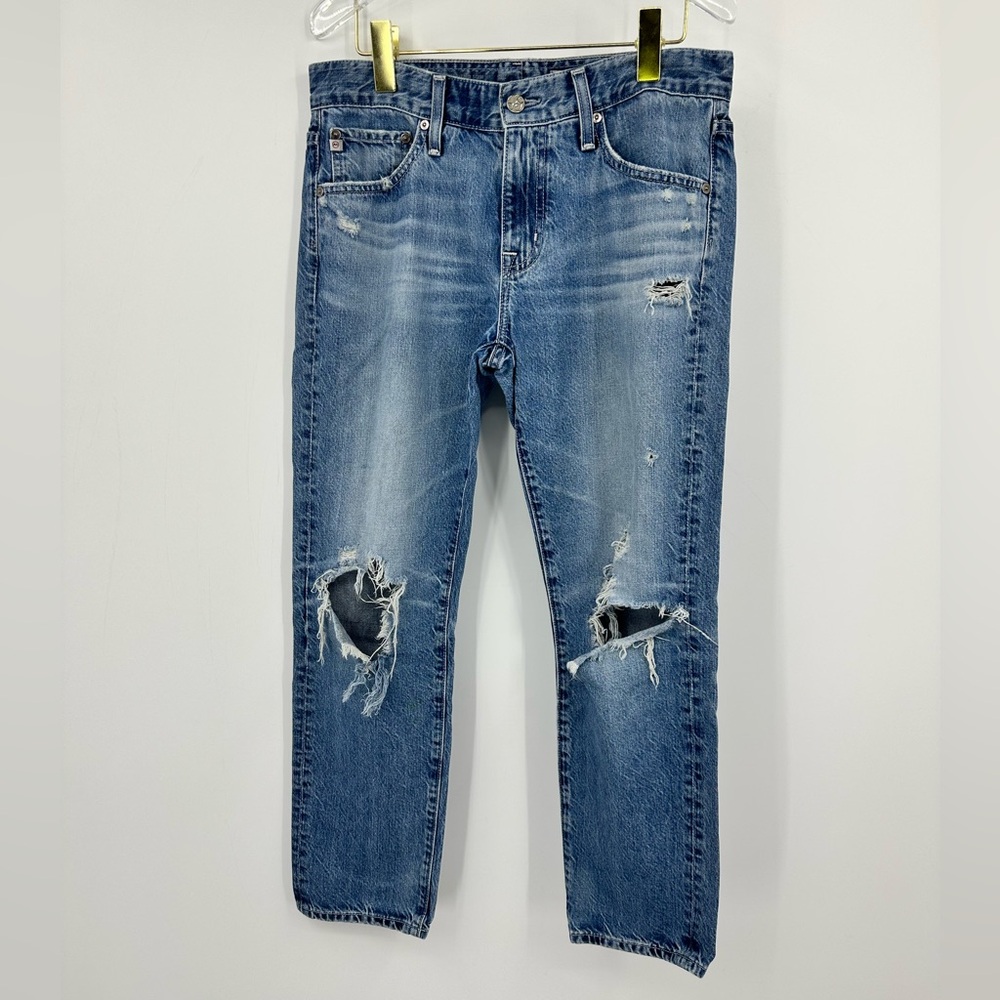 *AG Adriano Goldschmied Straight Leg Distressed Jeans Womens 27 | AT632